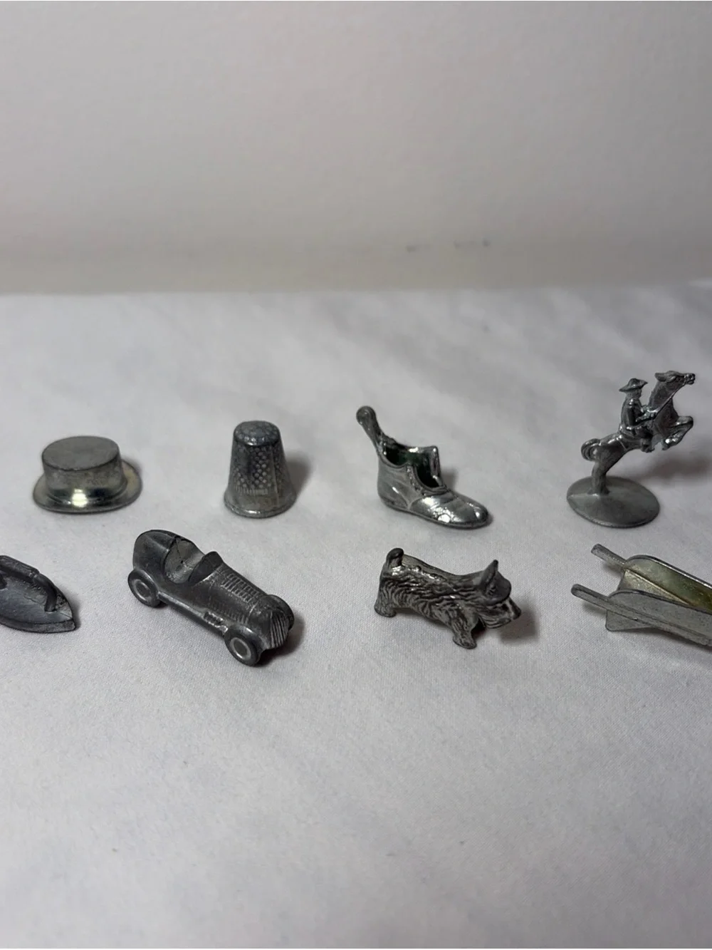 1961 Monopoly Metal Game Pieces Lot of 8 Original Vintage Replacement Tokens